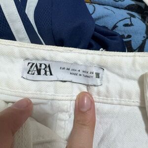 Zara Off-White Denim Pants